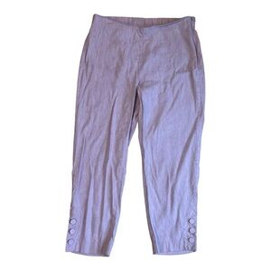 J.‎ Jill Linen Lilac Coastal Nautical Capri Pant Size Medium SC1